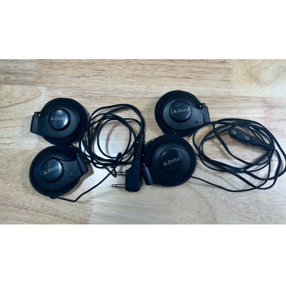 VTG Origional DELTA AIRLINES INFLIGHT OVER THE EAR HEADPHONES AUDIO‎ - Picture 3 of 9